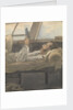 Cabin scene with man lying down reading a book by Robert Streatfeild