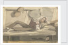 Full length view of man relaxing on a bunk reading a book by Robert Streatfeild