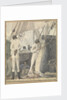 A deck scene with four men and a boy cutting open a turtle by Robert Streatfeild