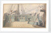 Deck scene, with man at the wheel, and another two taking sextant readings by Robert Streatfeild