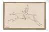 Small sketch of a jockey on a galloping racehorse by Robert Streatfeild