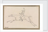 Small sketch of a jockey on a galloping racehorse by Robert Streatfeild