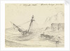Corvette HMS 'Orestes' at anchor in a storm at Malaga by William Hay Wardrop