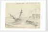 Corvette HMS 'Orestes' at anchor in a storm at Malaga by William Hay Wardrop