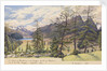The villages of Silvaplana and Campfer, the Lake of Silvaplana and the Piz della Margna, Engadine [with] The Piz Julier, 1880 [Switzerland] by Edward Gennys Fanshawe