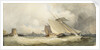 A schooner and a Dutch vessel close hauled in a fresh breeze in St Helier's Bay, Jersey, 1846 by Alfred Herbert