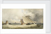 A schooner and a Dutch vessel close hauled in a fresh breeze in St Helier's Bay, Jersey, 1846 by Alfred Herbert