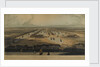 An elevated view of the West India Docks by William Daniell