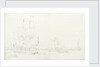 An English third-rate drying sails and several galliots becalmed off Greenwich by Willem van de Velde the Elder