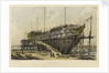 The 'Nelson' on the Stocks, building at Woolwich in the Year 1814 by L. Francia