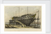 The 'Nelson' on the Stocks, building at Woolwich in the Year 1814 by L. Francia