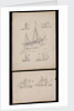 Seven illustrations on two cards regarding article on 'Trows ' in Mariner's Mirror by Robert Morton Nance