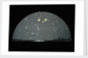 Astronomical black and white glass slide of diagram of Moon's position on star chart over London by Unknown