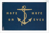 Sledge flag with anchor design and embroidered 'Hope On' 'Hope Ever' by Lady Jane Franklin