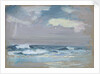 Blue waves breaking on a beach by John Everett