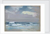 Blue waves breaking on a beach by John Everett