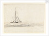 A cutter before the wind with a ship in the distance by Charles Gore