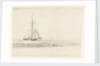 A cutter before the wind with a ship in the distance by Charles Gore