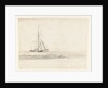 A cutter before the wind with a ship in the distance by Charles Gore