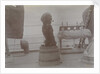 Phyllis 1st Lieutenant spaniel dog on top of barrel with hat and pipe. From an album relating to the Royal Naval Service of Cdr John Rodolph Peronet Thompson RN. by John Rodolph Peronet Thompson
