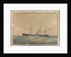 Screw steam ship flying Satsuma flag, probably 'Lotus' by Unknown