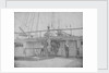 The quarterdeck and poop deck of the 80-gun three-decker HMS 'Superb' (1842). Inversed digital file to create b&w positive by William Henry Fox Talbot; Nicolaas Henneman