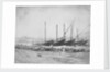 A view of Naples from the east with lateen-rigged ships drawn up on the shore. Inversed digital file to create b&w positive by Calvert Richard Jones