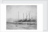 A view of Naples from the east with lateen-rigged ships drawn up on the shore. Inversed digital file to create b&w positive by Calvert Richard Jones