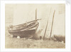 Starboard bow view of an ornate Maltese Luzzu ashore by Calvert Richard Jones