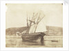 Schooner with sails set, dried out at Swansea by Calvert Richard Jones