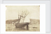 Schooner with sails set, dried out at Swansea by Calvert Richard Jones