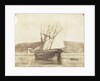 Schooner with sails set, dried out at Swansea by Calvert Richard Jones