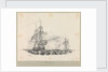 HMS 'Hyperion' Capt Cunby. Capture of the Rattlesnake after a chase of 48 hours by Midshipman Charles W. Browne
