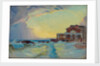 A beach seascape with a resort building, Le Croisic by Unknown
