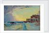 A beach seascape with a resort building, Le Croisic by Unknown
