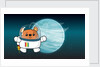 Space Ted in his space suit with jetpack ignited in front of Uranus by Anonymous