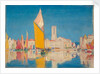 Unidentified harbour scene - the yellow sail by Unknown