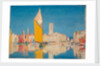 Unidentified harbour scene - the yellow sail by Unknown