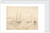HMS Rattlesnake running through the coral barrier on the Louisiade Archipelago, 1849 by 