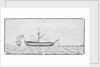 View of HMS 'St George' after being on shore on the bar of Lisbon (1785) by G. B. Lawrence