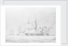 The corvette 'Bordelais' sinking a French man-of-war by John Cantiloe Joy