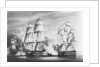 The action between HMS 'Victorious... H.M. Brig 'Weazel and a French Squadron by Clark