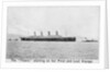 Passenger liner 'Titanic' (Br, 1912) Oceanic Steam Nav Co Ltd, (Ismay Imrie & Co Ltd, managers) (White Star Line): under tow leaving Belfast by unknown