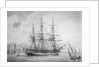 Portrait of French naval vessel 'L' Incorruptible' by Joseph Auge Antonie Roux