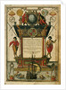 Frontispiece of 'The Mariner's Mirror' (1588) written by Lucas Jansz Waghenaer (1533-1606) by Theodore de Bry