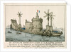 An Accurate Representation of the Floating Machine Invented by the French for Invading England by Freville
