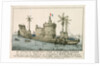 An Accurate Representation of the Floating Machine Invented by the French for Invading England by Freville