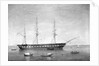 HMS 'Shannon' at anchor by A. de Simone