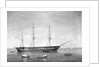 HMS 'Shannon' at anchor by A. de Simone