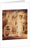 Horatia Nelson in top hat, dress and pantaloons with a rocking horse by unknown